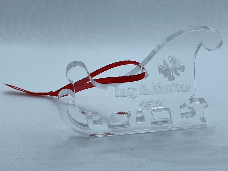 Custom Engraved Acrylic Sled Decoration