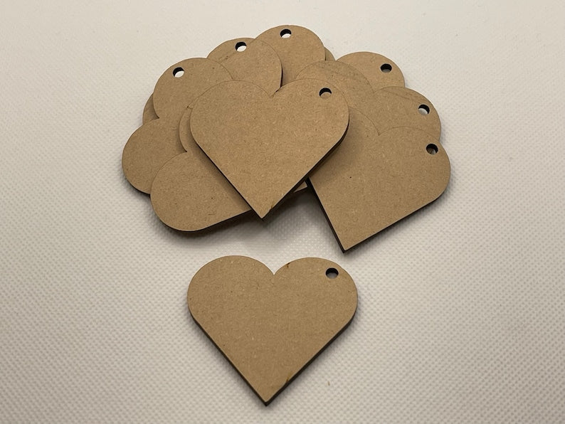 Set of 10 Blank Gift Tags - 3mm MDF with Twine